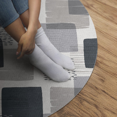 Runder vinyl teppich Gemalte Quadrate im Retro-Stil