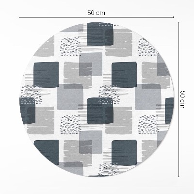 Runder vinyl teppich Gemalte Quadrate im Retro-Stil
