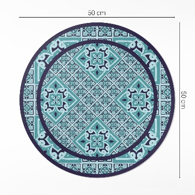 Runder vinyl teppich läufer Dekorative Fliesen im spanischen Stil
