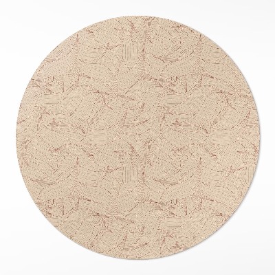 Runder vinyl teppich läufer Lineare Herbstblätter im Boho-Stil