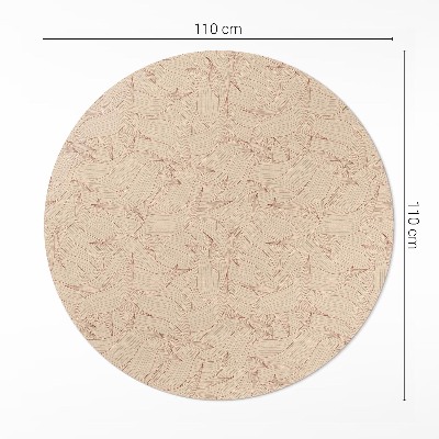 Runder vinyl teppich läufer Lineare Herbstblätter im Boho-Stil