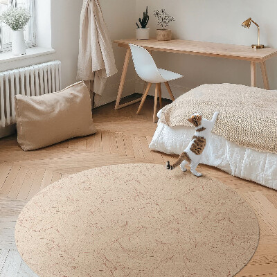 Runder vinyl teppich läufer Lineare Herbstblätter im Boho-Stil