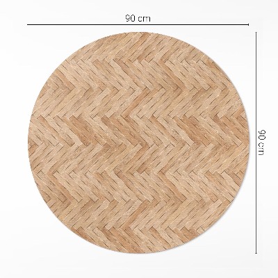 Runder vinyl teppich Schönes Holzparkett im Fischgrätmuster
