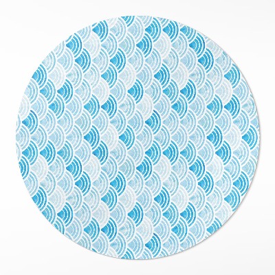 Runder pvc teppich Aquarell-Wellenmuster im asiatischen Stil