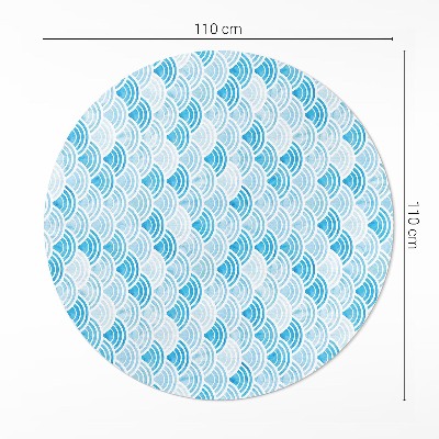 Runder pvc teppich Aquarell-Wellenmuster im asiatischen Stil