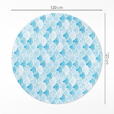 Runder pvc teppich Aquarell-Wellenmuster im asiatischen Stil