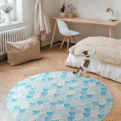Runder pvc teppich Aquarell-Wellenmuster im asiatischen Stil