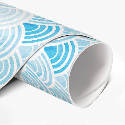Runder pvc teppich Aquarell-Wellenmuster im asiatischen Stil