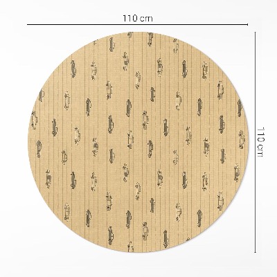 Runder pvc teppich Alte Retro-Oldtimer