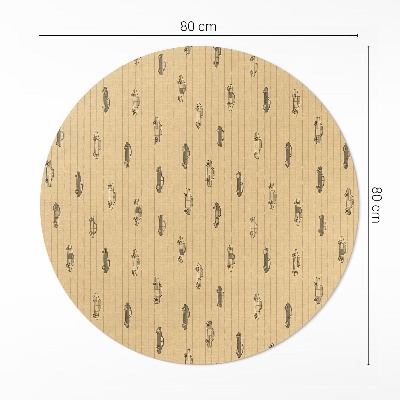 Runder pvc teppich Alte Retro-Oldtimer