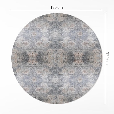 Runder vinyl teppich läufer Ornamente im Vintage-Stil