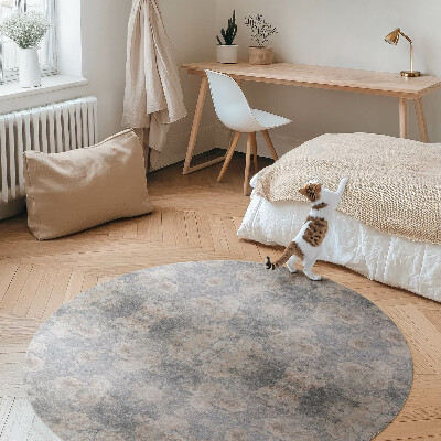 Runder vinyl teppich läufer Ornamente im Vintage-Stil