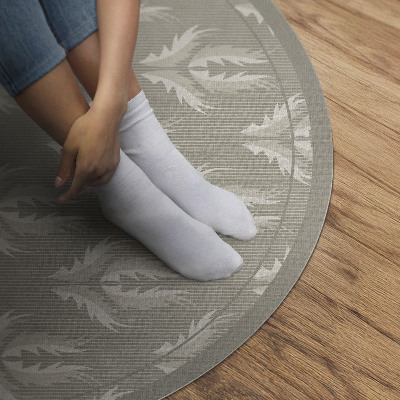 Runder teppich auf pvc Pflanzliche Ornamente regelmäßiges Muster