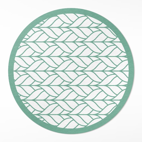 Runder pvc teppich Lineare Blätter minimalistisches Muster