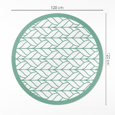 Runder pvc teppich Lineare Blätter minimalistisches Muster