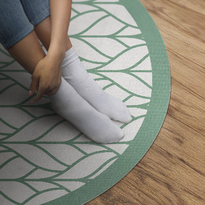 Runder pvc teppich Lineare Blätter minimalistisches Muster
