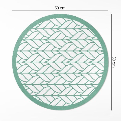 Runder pvc teppich Lineare Blätter minimalistisches Muster