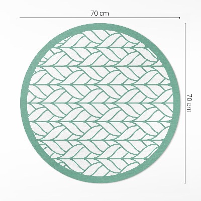 Runder pvc teppich Lineare Blätter minimalistisches Muster