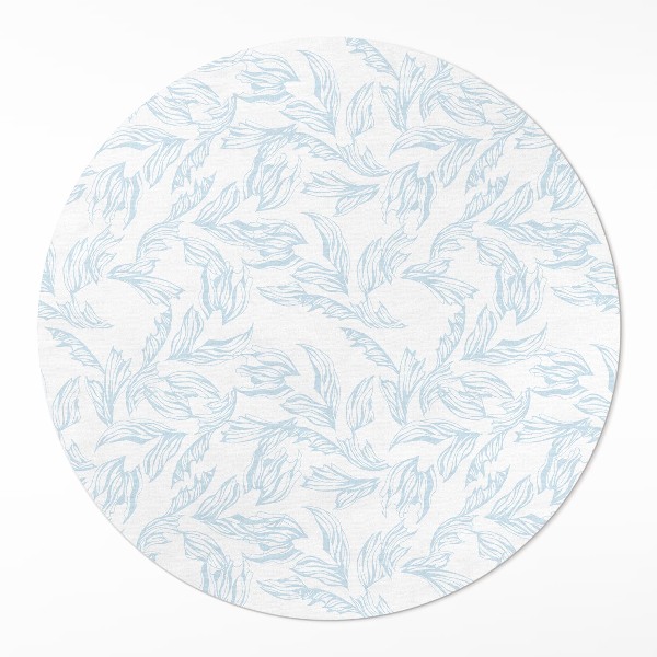 Runder vinyl teppich läufer Skizze von eleganten Blättern im Vintage-Stil