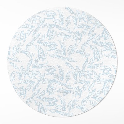 Runder vinyl teppich läufer Skizze von eleganten Blättern im Vintage-Stil