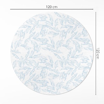 Runder vinyl teppich läufer Skizze von eleganten Blättern im Vintage-Stil