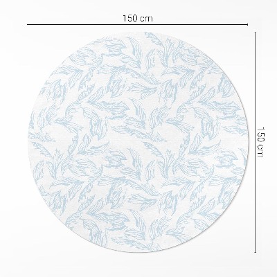 Runder vinyl teppich läufer Skizze von eleganten Blättern im Vintage-Stil