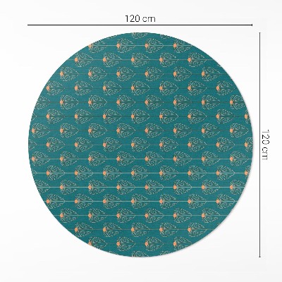 Runder vinyl teppich Sich wiederholende Blätter Muster floral