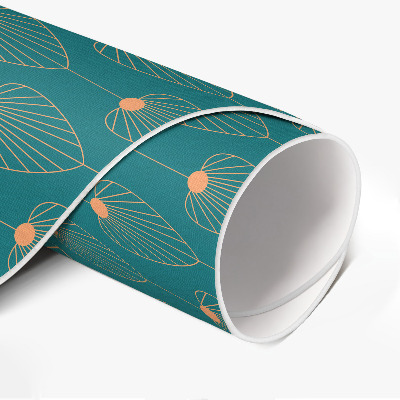Runder vinyl teppich Sich wiederholende Blätter Muster floral