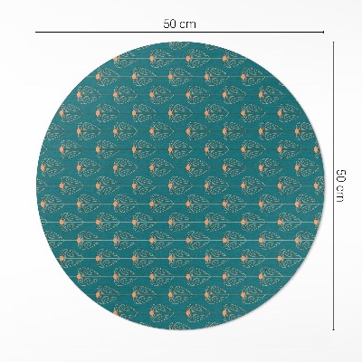 Runder vinyl teppich Sich wiederholende Blätter Muster floral