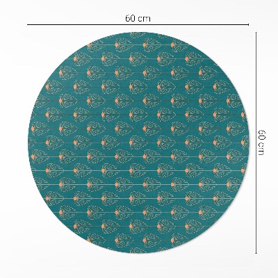 Runder vinyl teppich Sich wiederholende Blätter Muster floral