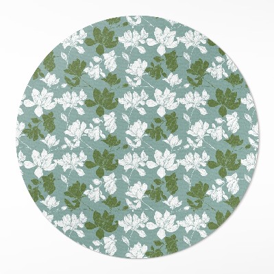 Runder vinyl teppich Zarte Blumen florales Muster