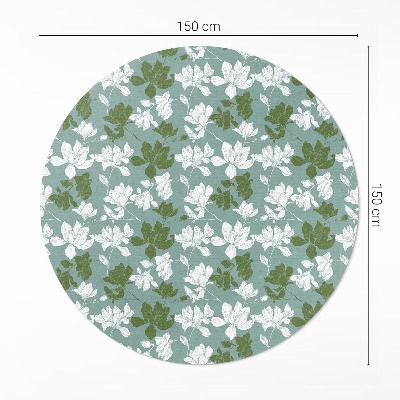 Runder vinyl teppich Zarte Blumen florales Muster