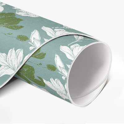 Runder vinyl teppich Zarte Blumen florales Muster