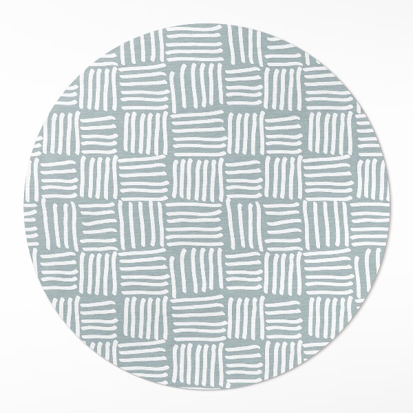 Runder vinyl teppich läufer Boho-Strickmuster Minimalistisch