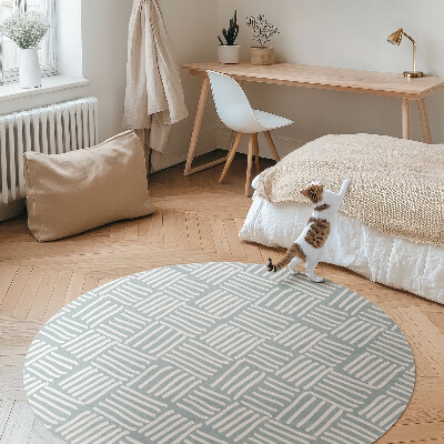 Runder vinyl teppich läufer Boho-Strickmuster Minimalistisch