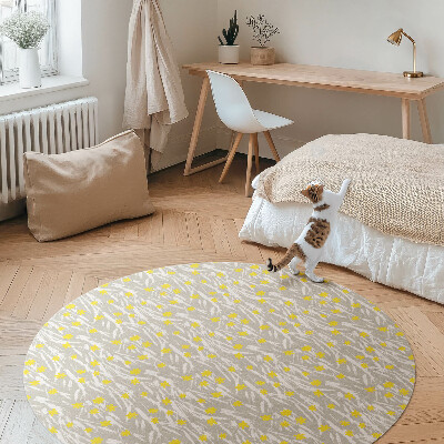 Runder teppich pvc Feld Wiese kleine Blumen Boho