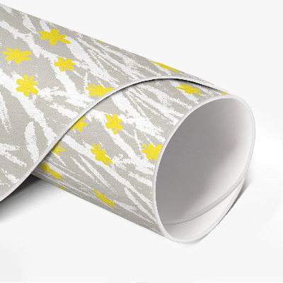 Runder teppich pvc Feld Wiese kleine Blumen Boho