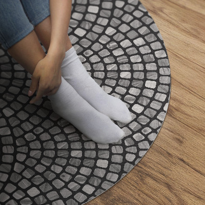 Runder teppich auf pvc Steinmuster winziges Mosaik