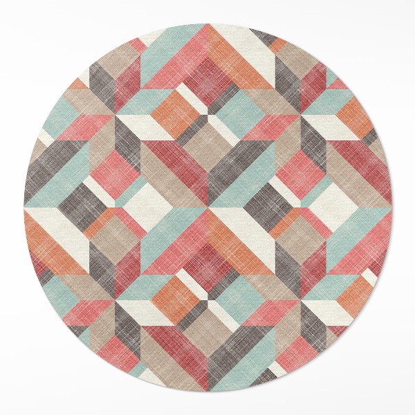 Runder vinyl teppich Ausgefranstes geometrisches Muster