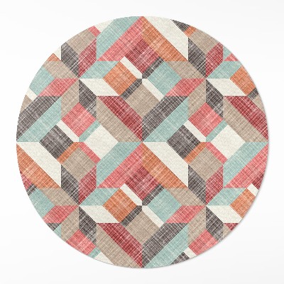 Runder vinyl teppich Ausgefranstes geometrisches Muster