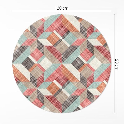 Runder vinyl teppich Ausgefranstes geometrisches Muster