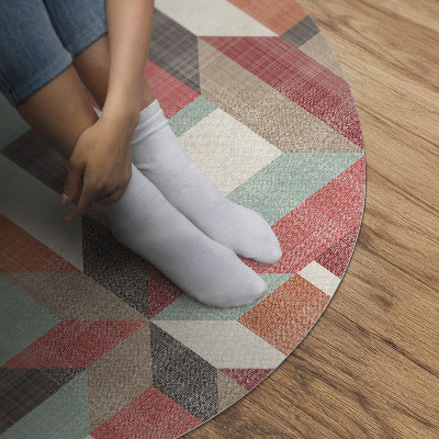 Runder vinyl teppich Ausgefranstes geometrisches Muster