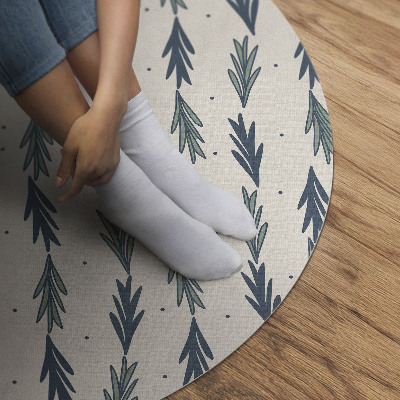 Runder pvc teppich Winzige Blütenblätter dekoratives muster boho