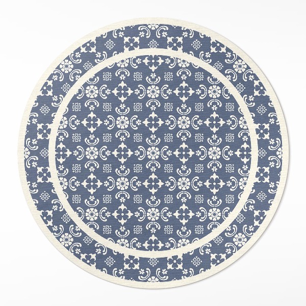 Runder pvc teppich Winzige Ornamente in elegantem Stil
