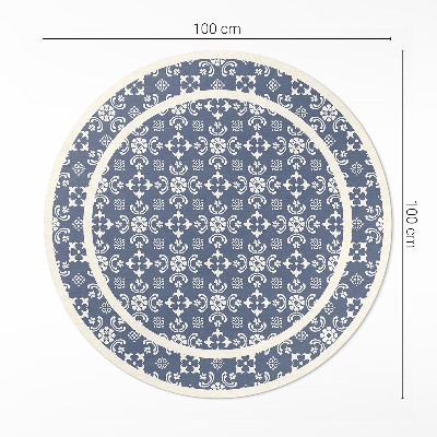 Runder pvc teppich Winzige Ornamente in elegantem Stil