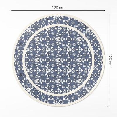 Runder pvc teppich Winzige Ornamente in elegantem Stil