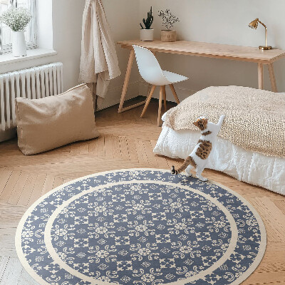 Runder pvc teppich Winzige Ornamente in elegantem Stil
