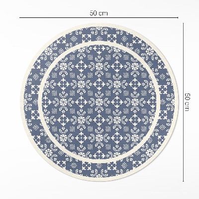 Runder pvc teppich Winzige Ornamente in elegantem Stil