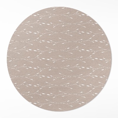 Runder vinyl teppich Winzige zarte Blätter und Zweige im Boho-Stil