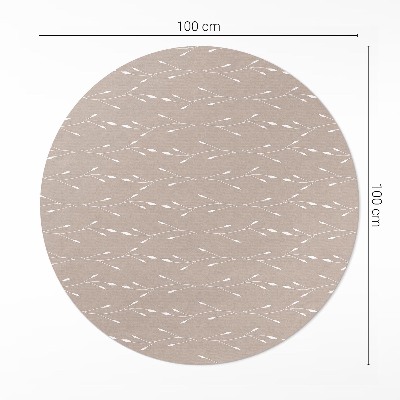 Runder vinyl teppich Winzige zarte Blätter und Zweige im Boho-Stil